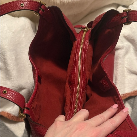 Coach Lori/Bella Red Pebbled Leather Shoulder Bag - Picture 6 of 6